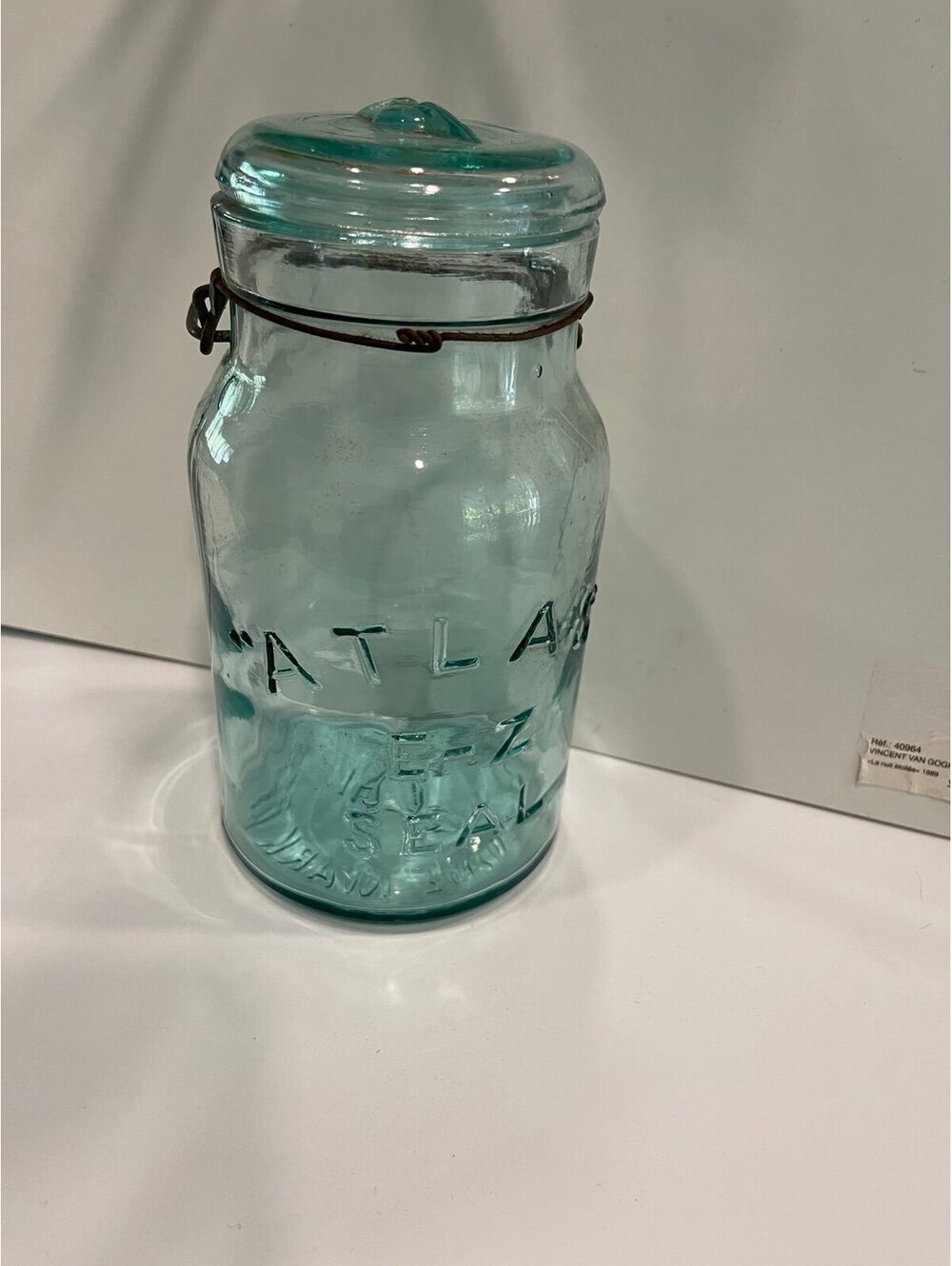 Vintage Atlas E-Z Seal Blue Hue Quart Jar w/Lid